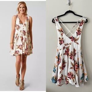 FREE People Thought I Was Dreaming White And Floral Mini Dress